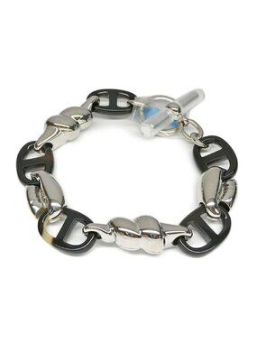 Hermes Bracelet Chaine D'ancre Rivage Metal Horn Silver 18.0 cm Seashell